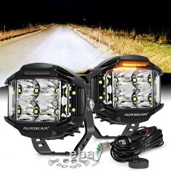 AUXBEAM 2X 4 inch LED Driving Lights Pod Lights Side Light With DRL For Jeep ATV
