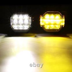 AUXBEAM 2X 5 LED Work Driving Lights Turn Signal Lamp DRL White&Amber Universal