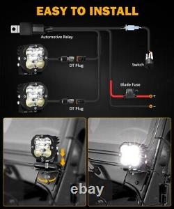 AUXBEAM 2x 3 LED Work Pod Driving Light 2 Color DRL Turn Signal Light Universal