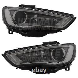Audi A3 Headlights 8V Saloon 2014-2016 Xenon Headlamps With LED DRL Light 1 Pair