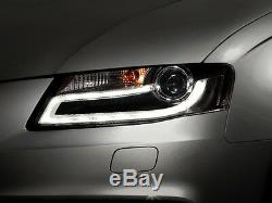 Audi A4 B8 2008-2011 Black Light Bar Led Drl Daylight Running Lights Headlights