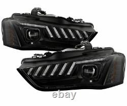 Audi A4 B8.5 2012-16 Black Light Bar Xenon Drl Sequential Indicators Headlights