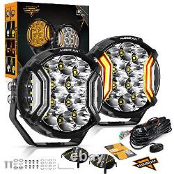 Auxbeam 172W 5 Side Shooter LED Offroad Light Amber DRL&Spotlight Driving+Cover