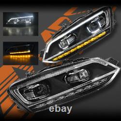 BLACK LED DRL Projector Head Lights Sequential Indicators for VW POLO 6R 10-16