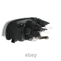 BMW 1 Series Headlights Angel Eyes Twin Halo LED DRL & Projector 2007-2011 Black