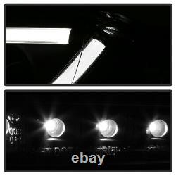 Black 2006-2008 Audi A4 R8 LED Strip DRL Lights Projector Headlights Headlamps