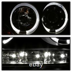 Black 2006-2009 VW GTI Jetta Rabbit LED Halo Projector Headlights with DRL Lights