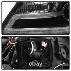 Black 2009-2012 Audi A4 B8 DRL LED Light Bar Projector Headlights Left+Right set