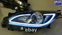 Black 3D DRL LED Projector Head Lights MAZDA 3 09-13 Sedan & Hatch Headlight