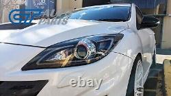 Black 3D DRL LED Projector Headlights for 09-13 MAZDA 3 MPS Head lights