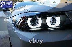 Black 3D LED DRL Angel-Eyes Projector Head Lights for BMW 3-Series E91 E90 05-08