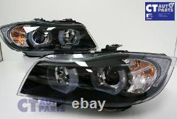 Black 3D LED DRL Angel-Eyes Projector Head Lights for BMW 3-Series E91 E90 05-08