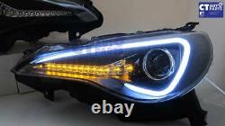 Black 3D LED DRL Black Projector Headlights for 12-16 Toyota 86 GT Head lights