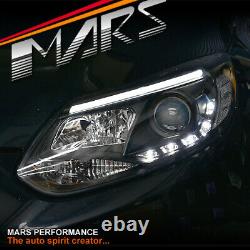 Black 3D LED DRL Day-Time Projector Head Lights for Ford Focus LW Headlight