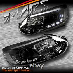 Black 3D LED DRL Day-Time Projector Head Lights for Ford Focus LW Headlight