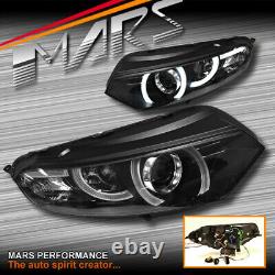 Black 3D Stripe Bar LED DRL Projector Head Lights for Ford EcoSport BK 13-16