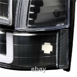 Black/ClearLED C-BAR DRLHeadlight+Bumper+Corner Light for 91-94 Ford Explorer