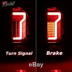 Black Clear For 2016-2019 Toyota Tacoma DRL LED Tube Tail Lights Brake Lamps