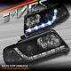 Black Day-time Led Drl Projector Head Lights For Audi A4 B5 95-98 & 99-01 4d 5d
