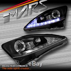 Black DRL Day-Time Projector Head Lights & LED Indicator for Lexus IS250 IS350