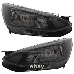 Black Edge Headlights Headlamps With LED DRL Pair Ford Focus Mk4 Estate 4/2018