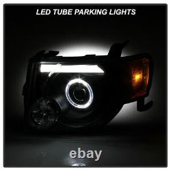 Black Halo DRL LED Tube Signal Lamp Projector Headlight For 08-12 Ford Escape