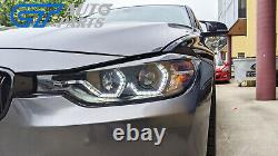 Black LCI Look 3D LED DRL Projector Head Lights for 12-15 BMW 3 Series F30 F31