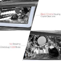 Black LED CORNER SIGNAL+LIGHT BAR DRL Headlight for 92-95 Honda Civic 2/3Dr