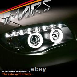 Black LED DRL 3D Angel-Eyes Projector Head Lights for BMW E81 E82 E87 E88