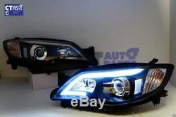 Black LED DRL Day-Time Projector Head Lights for 08-13 Subaru Impreza RS WRX Sti