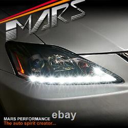 Black LED DRL Day-Time Projector Head Lights for Lexus XE20 IS250 IS350 06-13