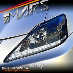 Black LED DRL Day-Time Projector Head Lights for Lexus XE20 IS250 IS350 06-13