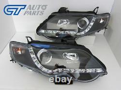 Black LED DRL Headlights for 07-14 Ford Falcon FG Sedan FPV XR6 XR8 Head lights