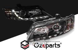 Black LED DRL Projector Head Lights For Holden Commodore VY Sedan Wagon Ute