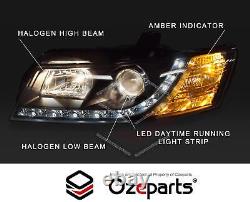 Black LED DRL Projector Head Lights For Holden HSV VZ Maloo Clubsport Senator