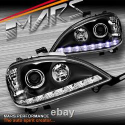 Black LED DRL Projector Head Lights for Mercedes-Benz ML-Class W163 1998-2001
