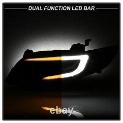 Black LED DRL Tube Switchback Signal Lamp Projector Headlight For 03-08 FX S50
