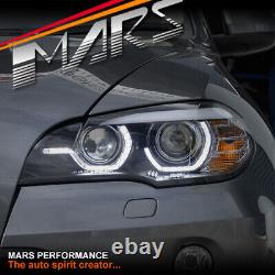 Black LED DRL projector Head Lights for BMW X5 E70 -Stock Xenon / AFS Model only