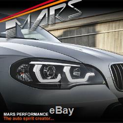 Black LED DRL projector Head Lights for BMW X-Series X5 E70 07-10 Pre LCI 07-10