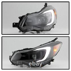 Black OLED Tube Projector Headlights LED DRL Lamp For 12-16 Impreza/XV Crosstrek