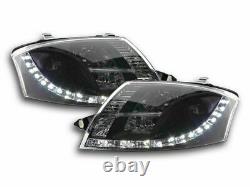 Black Projector Drl Headlights For Audi Tt 1998-2006 Model Daytime Running Light