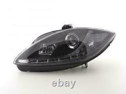 Black Projector Headlights With Drl Daytime Driving Lights For Seat Leon 1p 2009