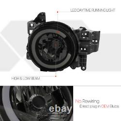 Black/Smoke LED LIGHT BAR DRL Headlight Head Lamp for 07-14 Toyota FJ Cruiser
