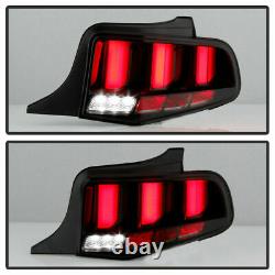 Black Smoke Sequential LED Tube Tail Light Brake Signal For 2010-12 Ford Mustang