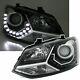 Black Clear Finish Headlights With Led Drl Lights For Vw Polo 6r 6c In Gti Look