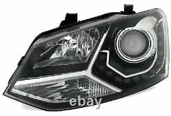Black clear finish headlights with LED DRL lights for VW POLO 6R 6C in GTI LOOK