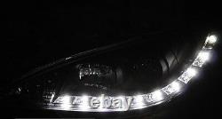 Black clear finish headlights with daytime LED DRL lights for PEUGEOT 206 206CC