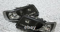 Black finish front lights headlights with LED DRL for AUDI 100 C4 90-94