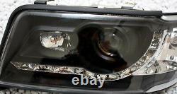 Black finish front lights headlights with LED DRL for AUDI 100 C4 90-94