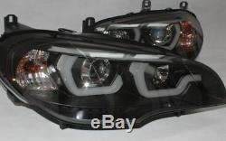 Black finish lightbar DRL light halogen headlights for BMW E70 X5 06-13